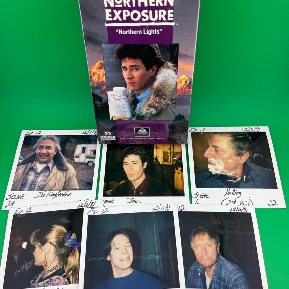 LOT 1 - Vintage Northern Exposure Production Polaroid Photos with bonus VHS